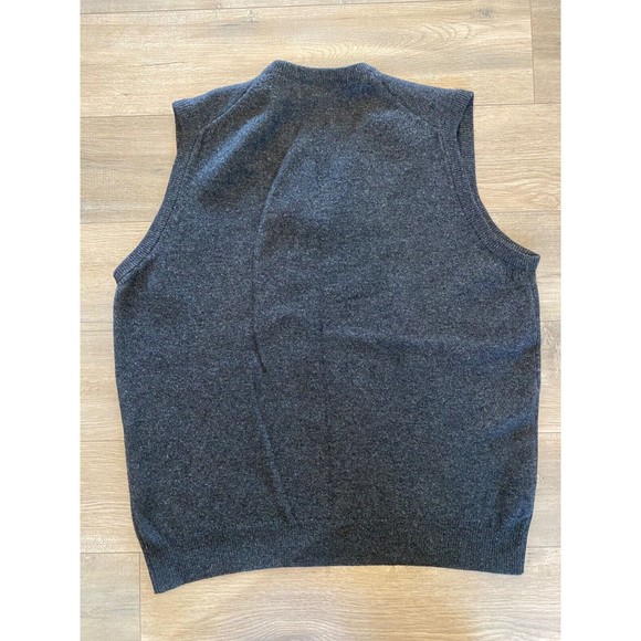 L. L. Bean Vintage  Charcoal Gray Sweater 100% Lambs Wool Vest Casual Mens XL - Picture 4 of 7